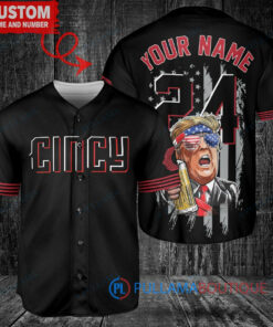 Cincinnati Reds x Limited Edition with World Series Trophy Custom Baseball Jersey Black 2023 City Connect