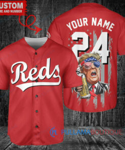 Cincinnati Reds x Limited Edition with World Series Trophy Custom Baseball Jersey Red