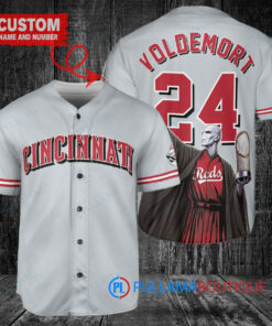 Cincinnati Reds x Lord Voldemort Harry Potter with Trophy Custom Baseball Jersey Gray