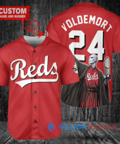 Cincinnati Reds x Lord Voldemort Harry Potter with Trophy Custom Baseball Jersey Red