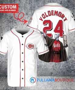 Cincinnati Reds x Lord Voldemort Harry Potter with Trophy Custom Baseball Jersey White