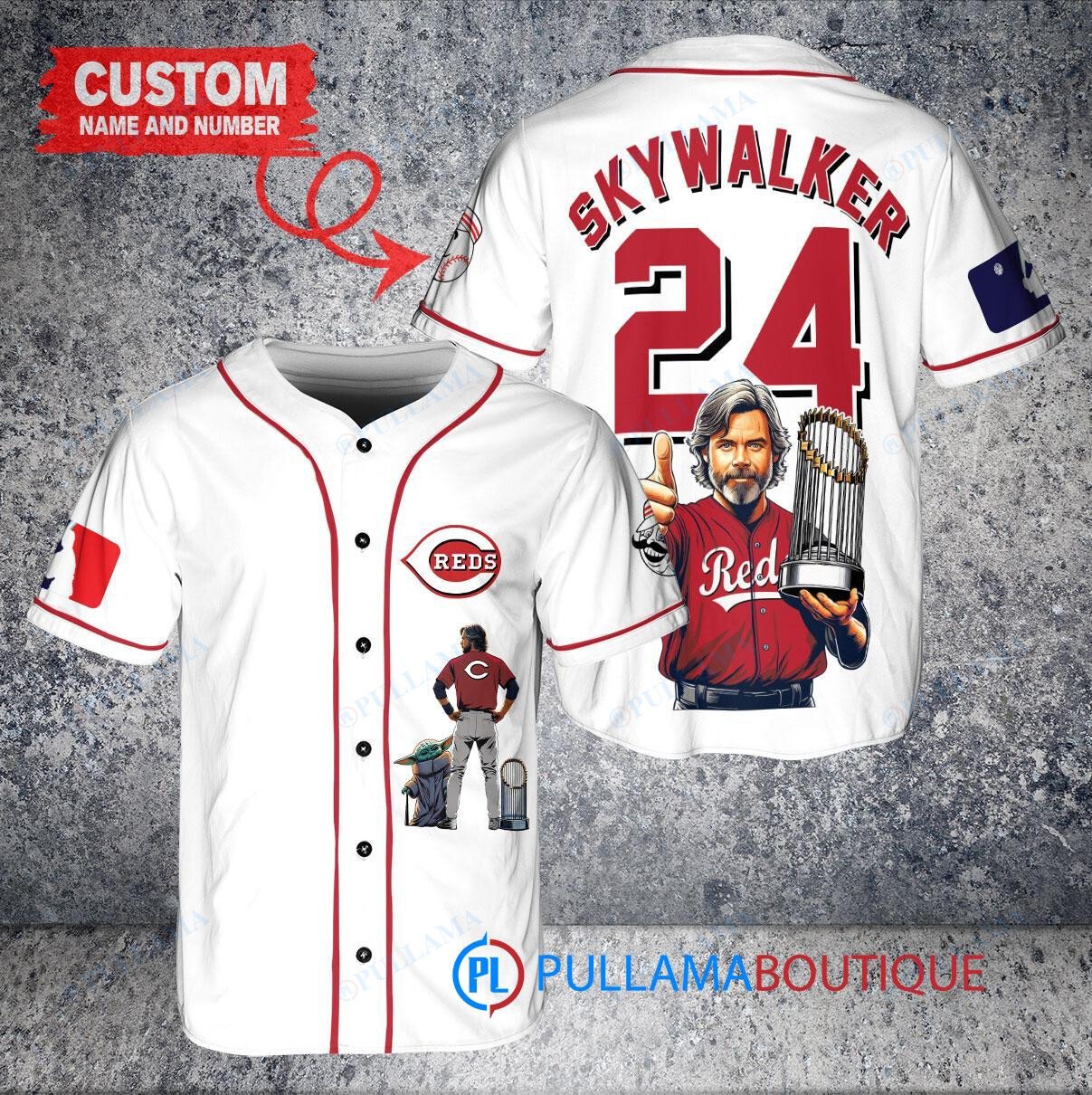 Pittsburgh Pirates x Luke Skywalker Star Wars with Trophy Custom Baseball Jersey White