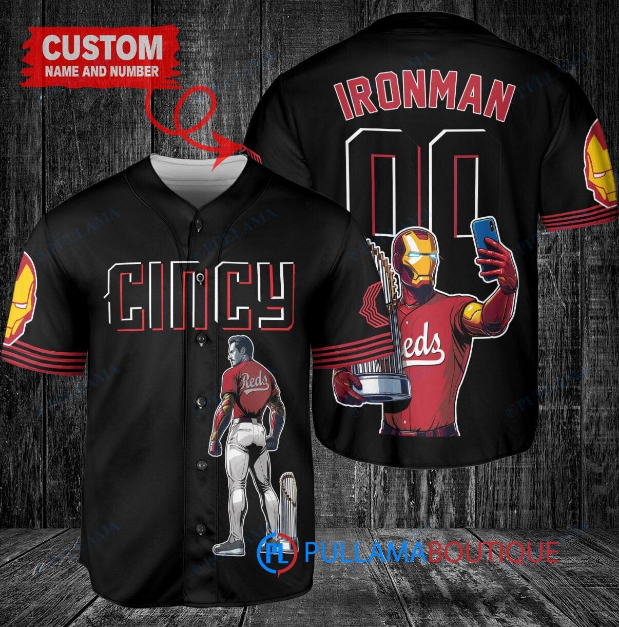 Detroit Tigers x Marvel Iron Man Tony Stark with Trophy Custom Baseball Jersey White