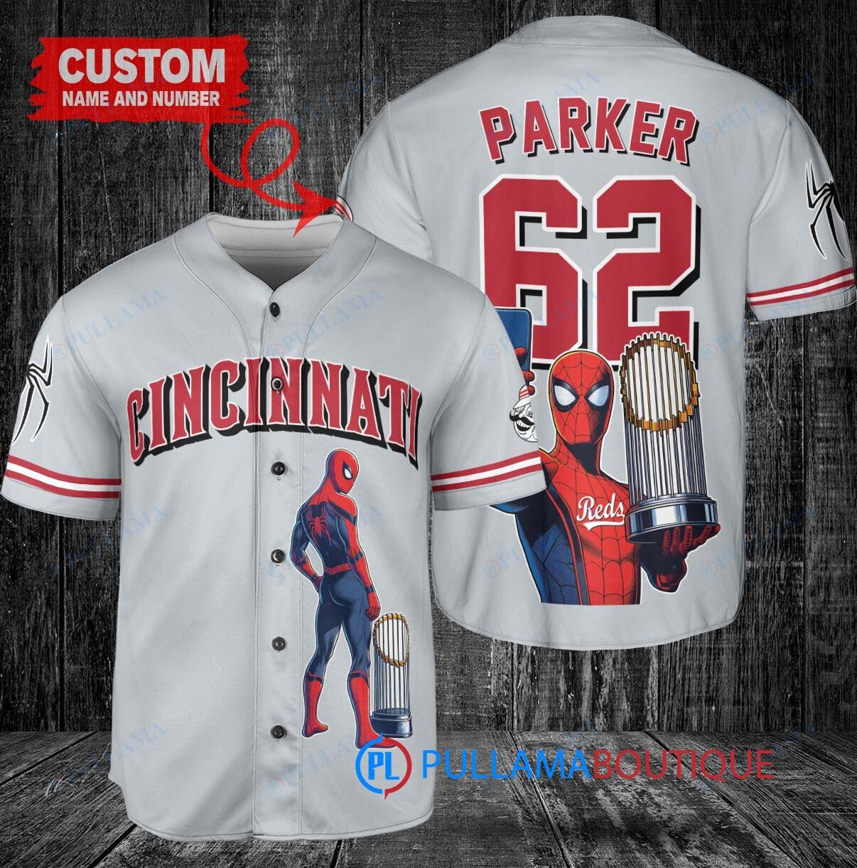 San Diego Padres x Marvel Spiderman with Trophy Custom Baseball Jersey White City Connect