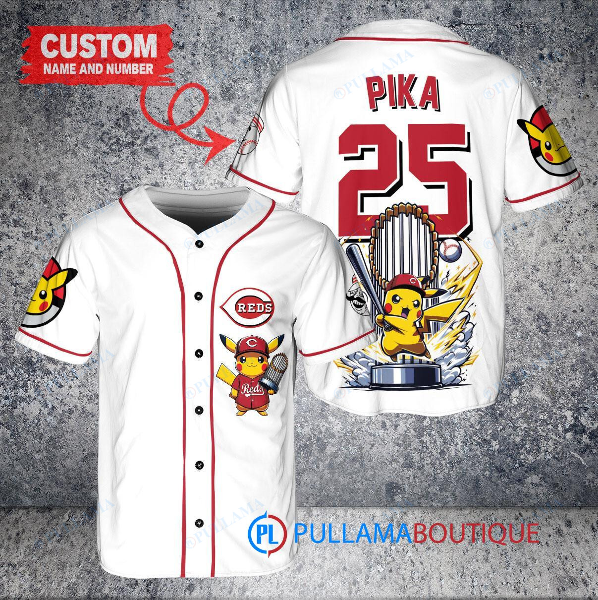 Chicago White Sox x Pikachu Pokemon with Trophy Custom Baseball Jersey Black City Connect