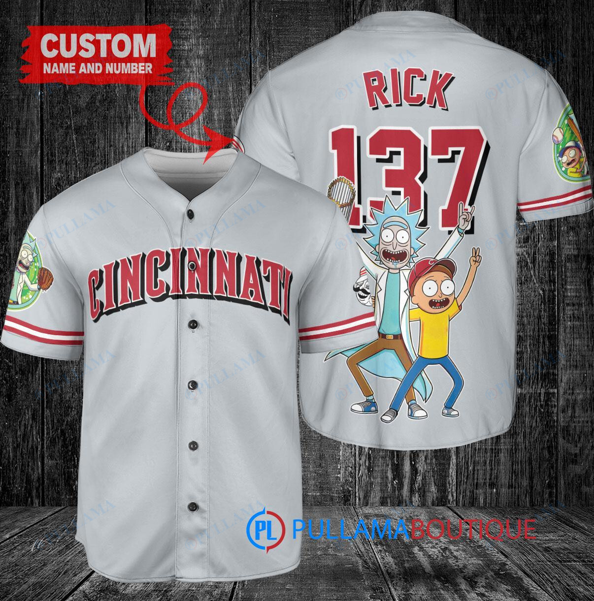 Chicago White Sox x Rick and Morty with Trophy Custom Baseball Jersey White Stripe