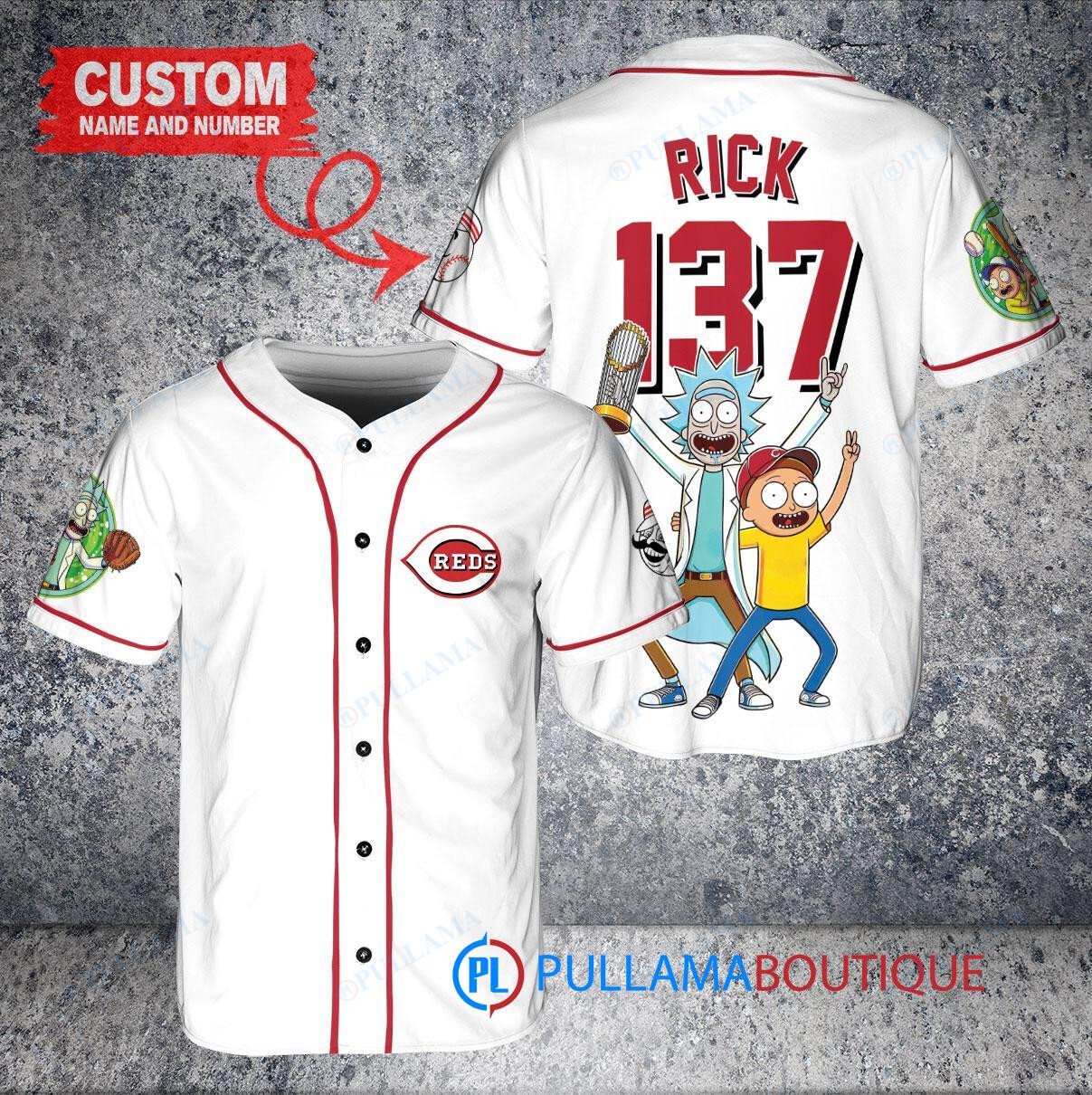 Chicago White Sox x Rick and Morty with Trophy Custom Baseball Jersey Black City Connect