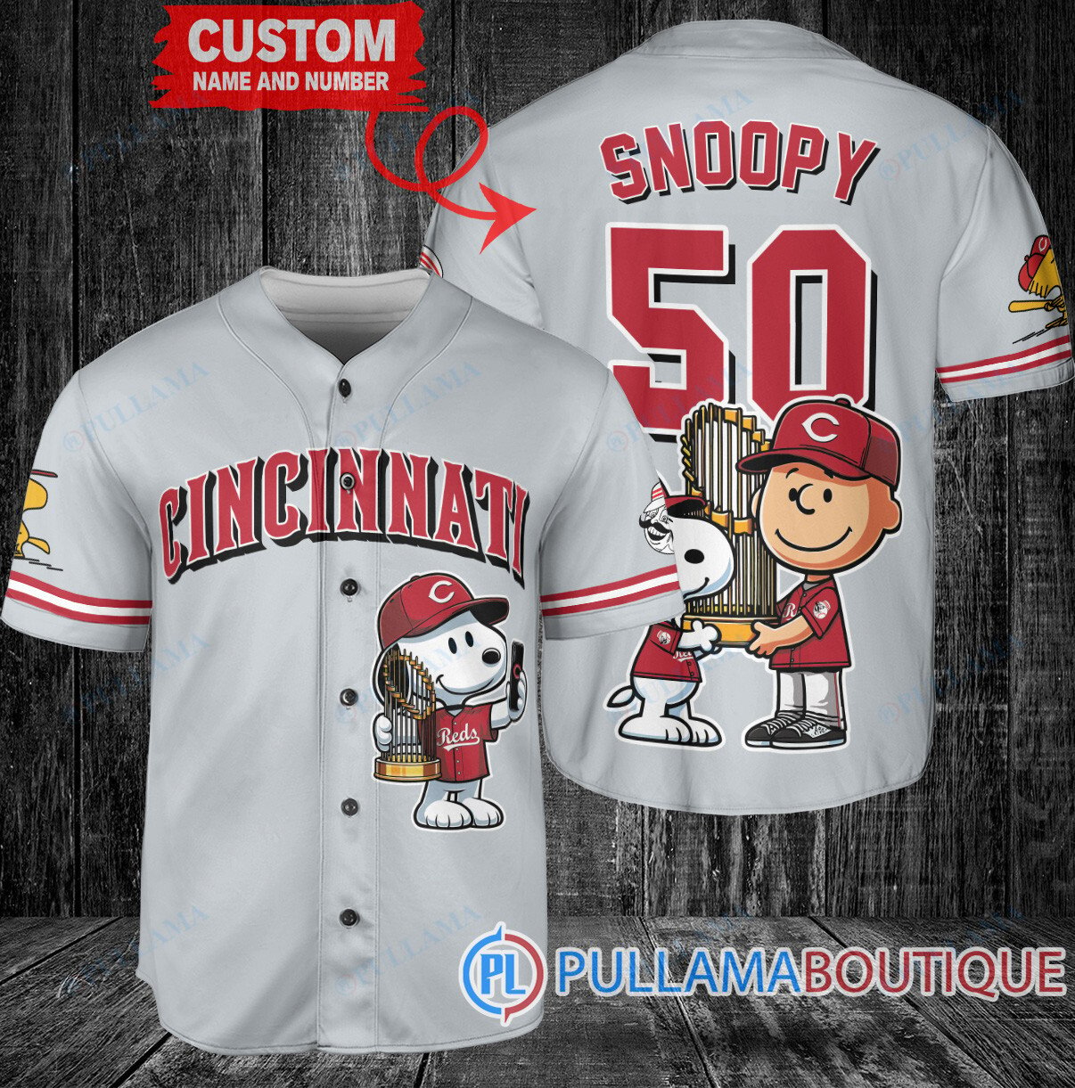 New York Yankees x Snoopy and Charlie Brown with Trophy Baseball Jersey White