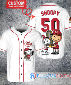 Cincinnati Reds x Snoopy and Charlie Brown with Trophy Baseball Jersey White