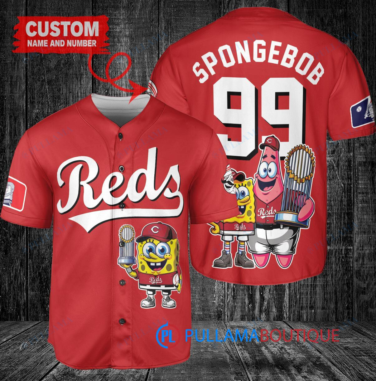 Detroit Tigers x SpongeBob SquarePants with Trophy Custom Baseball Jersey Gray