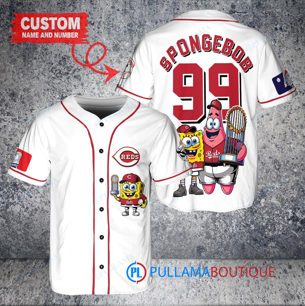 Pittsburgh Pirates x SpongeBob SquarePants with Trophy Custom Baseball Jersey Black