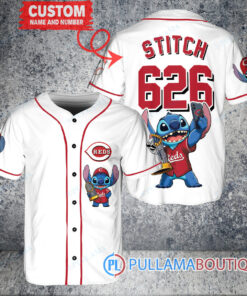 Cincinnati Reds x Stitch with Trophy Baseball Jersey White