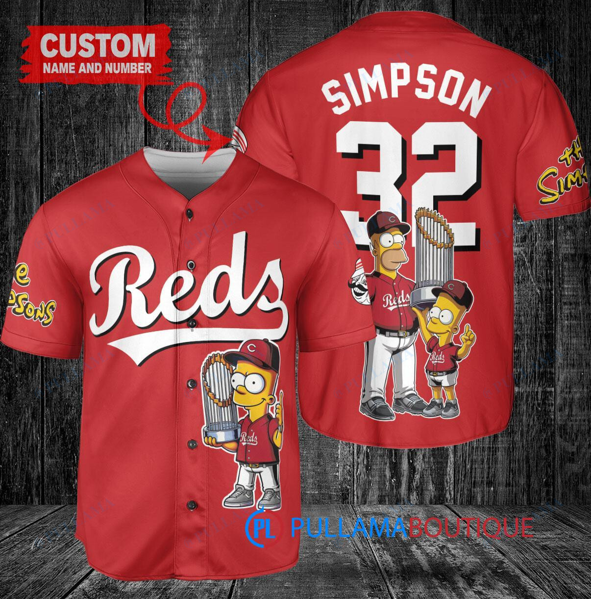 Los Angeles Angels x The Simpsons Bart Simpson, Homer Simpson, Lisa Simpson with Trophy Custom Baseball Jersey Cream