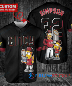 Cincinnati Reds x The Simpsons Baseball Jersey – Black 2023 City Connect