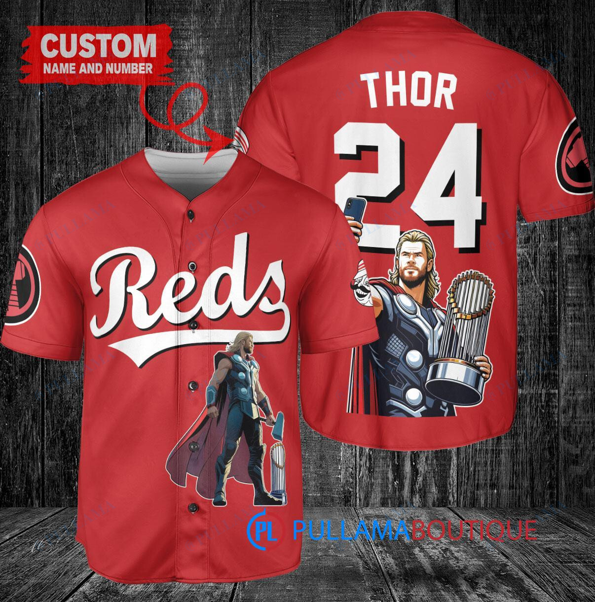 New York Mets x Thor Marvel with Trophy Custom Baseball Jersey Royal