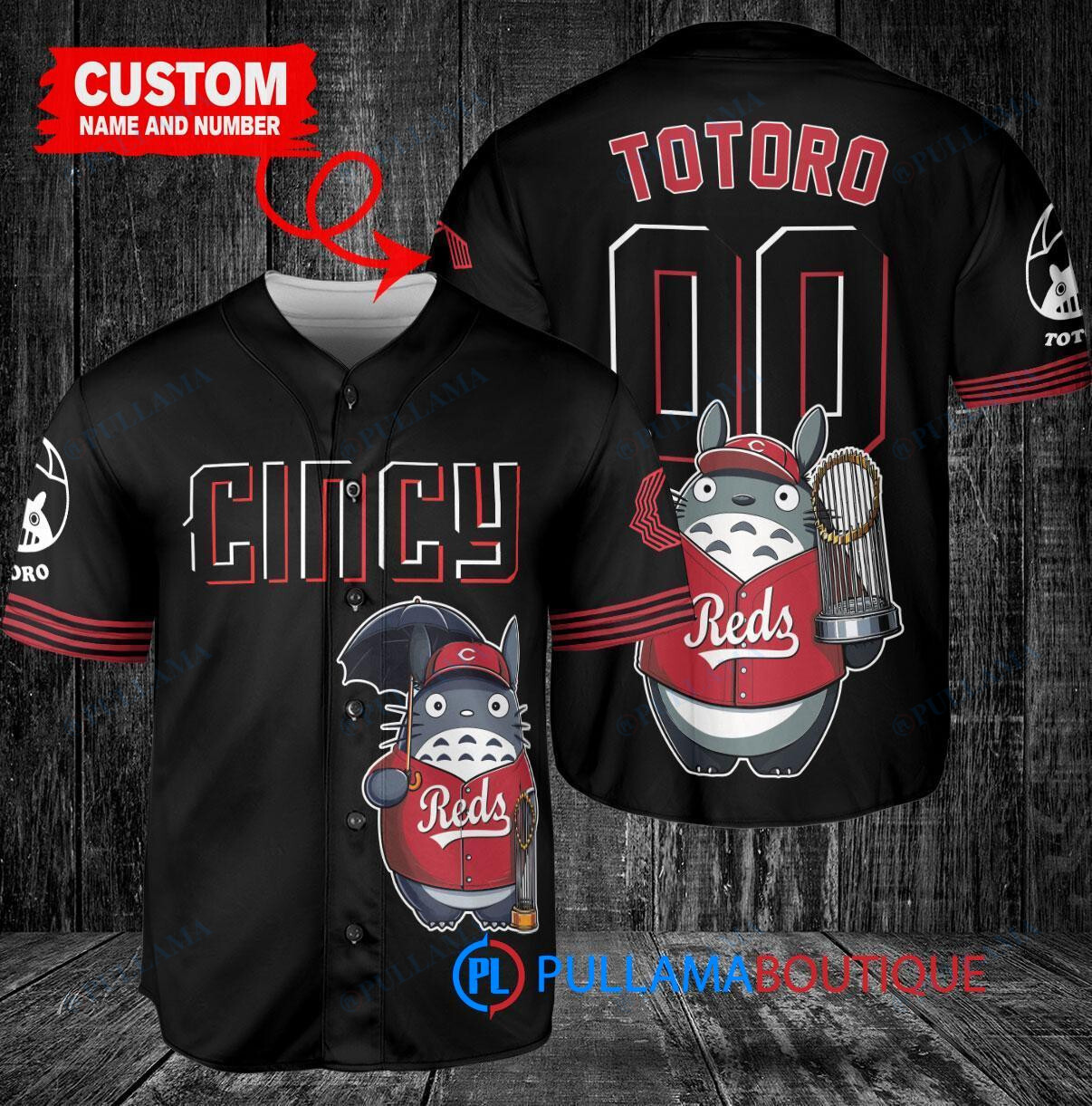 St. Louis Cardinals x Totoro Studio Ghibli with Trophy Custom Baseball Jersey Cream