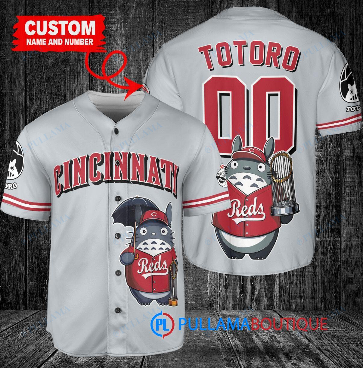 Texas Rangers x Totoro Studio Ghibli with Trophy Custom Baseball Jersey Cream