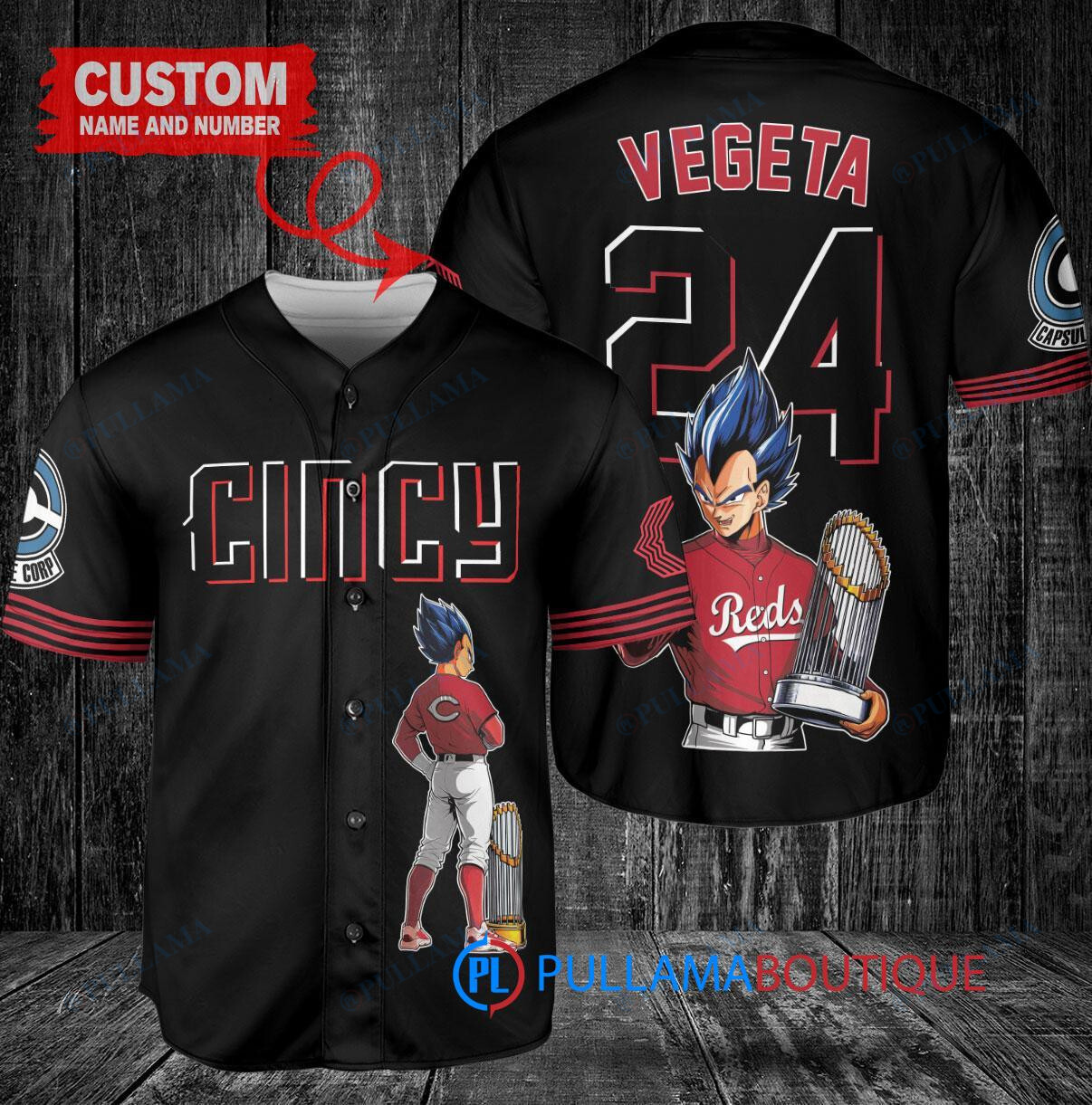 Los Angeles Angels x Vegeta Super Saiyan Dragon Ball Z with Trophy Custom Baseball Jersey Cream