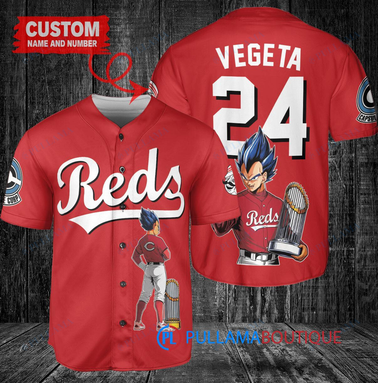 Cleveland Guardians x Vegeta Super Saiyan Dragon Ball Z with Trophy Custom Baseball Jersey White