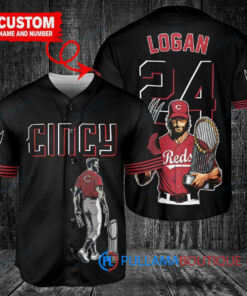 Cincinnati Reds x Wolverine Logan with Trophy Custom Baseball Jersey Black 2023 City Connect