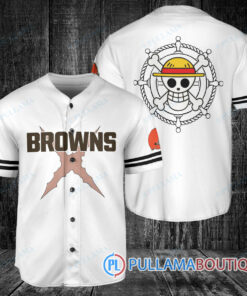 Cleveland Browns Luffy After Timeskip One Piece Straw Hats Baseball Jersey