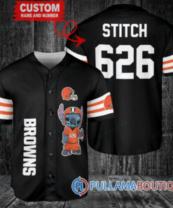 Cleveland Browns Stitch Custom Baseball Jersey Black