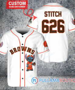 Cleveland Browns Stitch Custom Baseball Jersey White