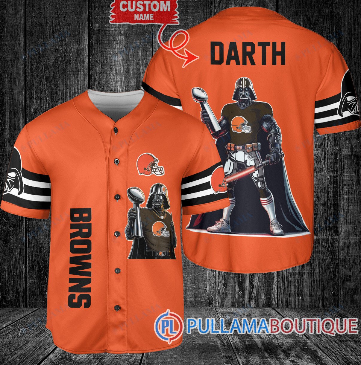 Los Angeles Rams x Darth Vader Star Wars with Trophy Custom Baseball Jersey Royal Military