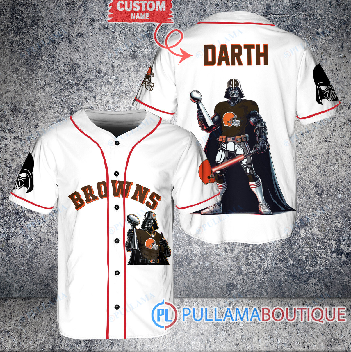 San Francisco 49ers x Darth Vader Star Wars with Trophy Custom Baseball Jersey White