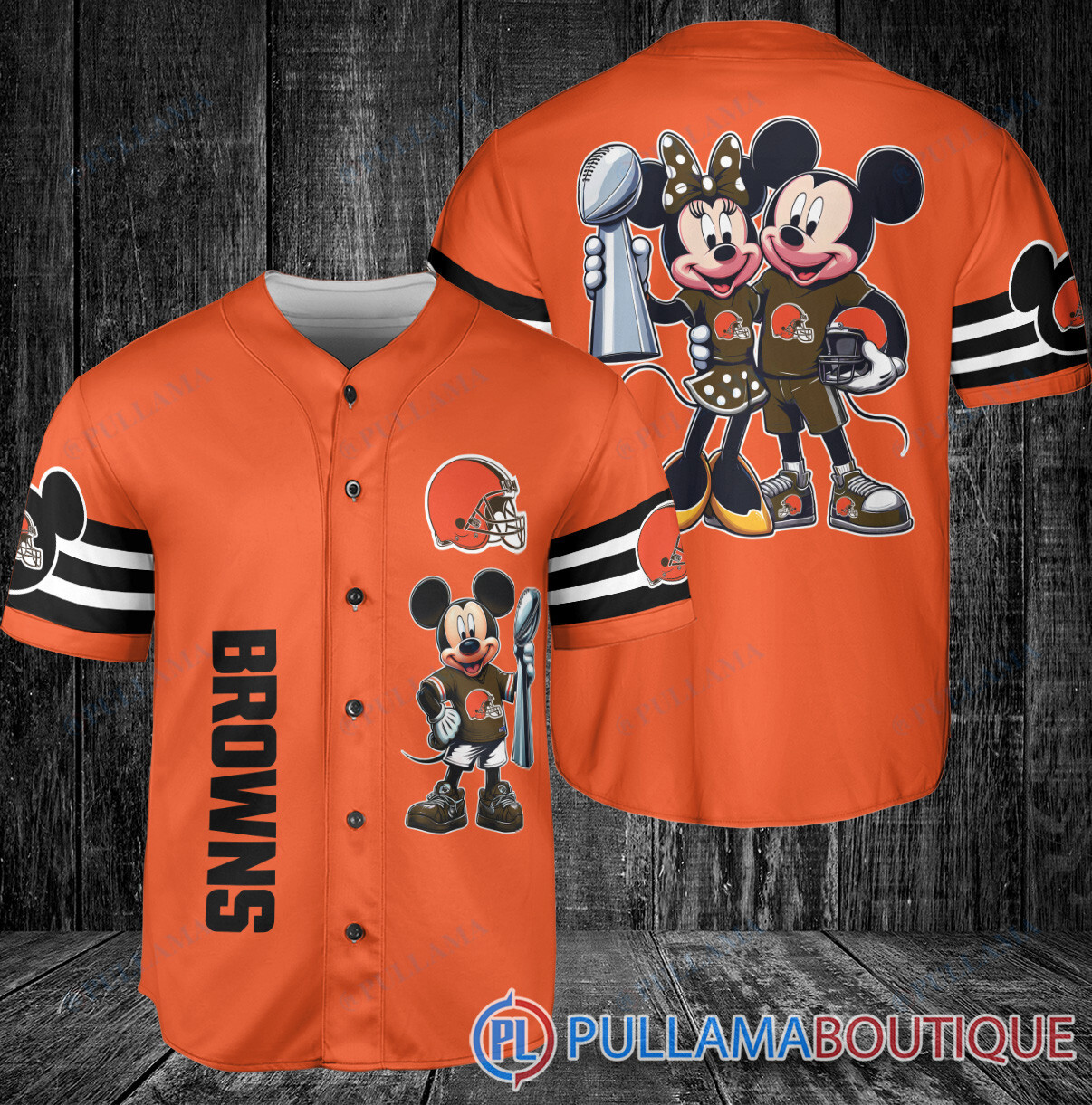 Chicago Bears x Mickey and Minnie with Trophy Baseball Jersey White