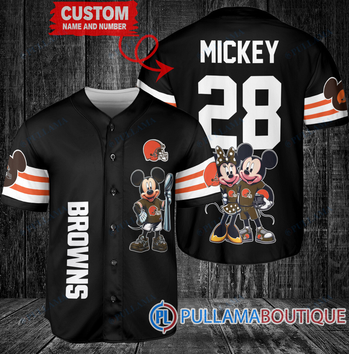 Jacksonville Jaguars x Mickey and Minnie with Trophy Custom Baseball Jersey White