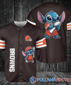 Cleveland Browns x Stitch with Trophy Baseball Jersey Brown