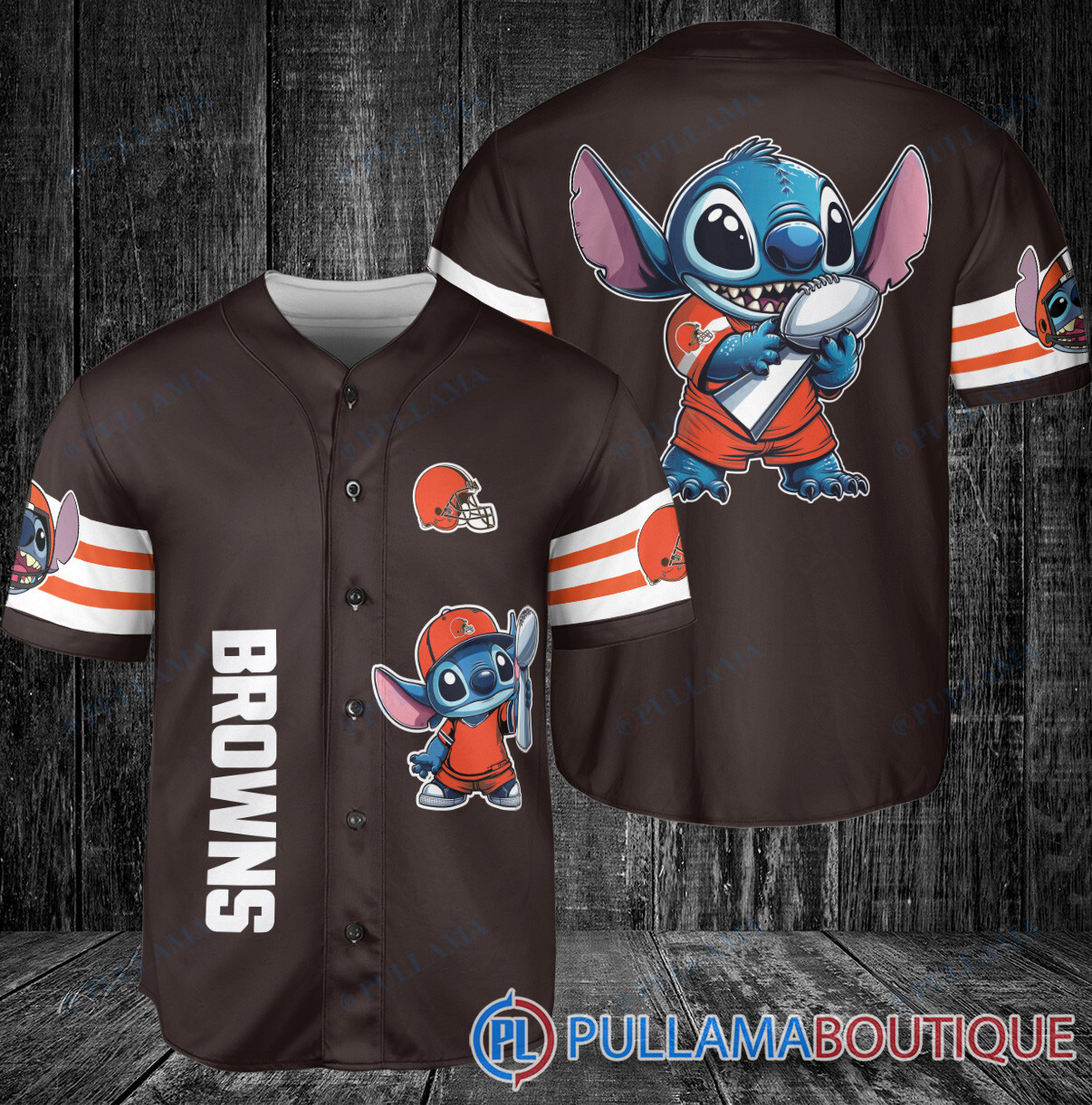 Detroit Lions x Stitch with Trophy Baseball Jersey Blue