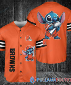 Cleveland Browns x Stitch with Trophy Baseball Jersey Orange