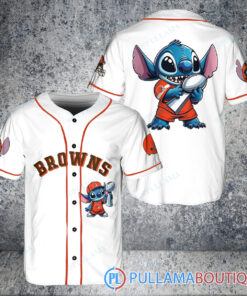 Cleveland Browns x Stitch with Trophy Baseball Jersey White