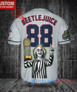 Cleveland Guardians Beetlejuice Halloween World Series Trophy Baseball Jersey Gray