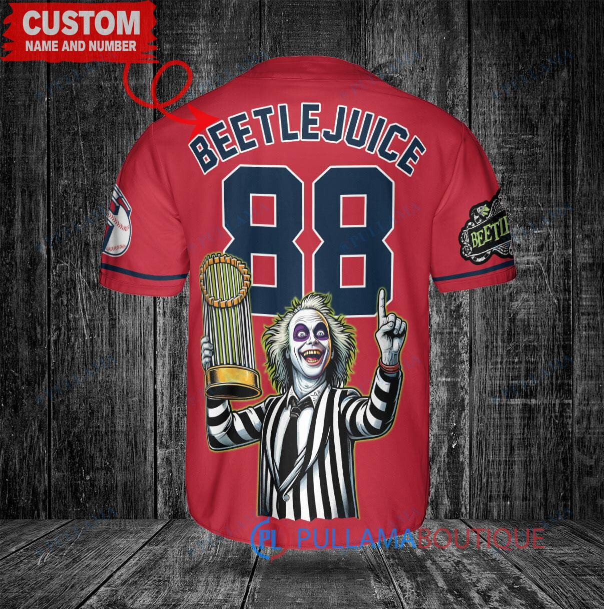 Tampa Bay Rays Beetlejuice Halloween World Series Trophy Baseball Jersey