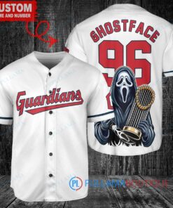 Cleveland Guardians Ghostface Scream World Series Baseball Jersey White