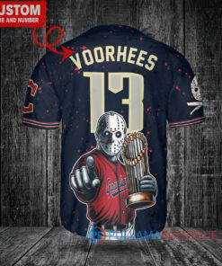 Cleveland Guardians Jason Voorhees Halloween Baseball Jersey – Navy City Connect