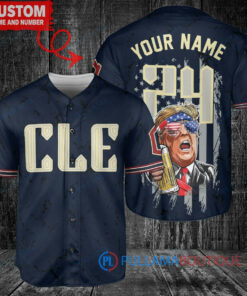 Cleveland Guardians Limited Edition World Series Trophy Baseball Jersey Navy