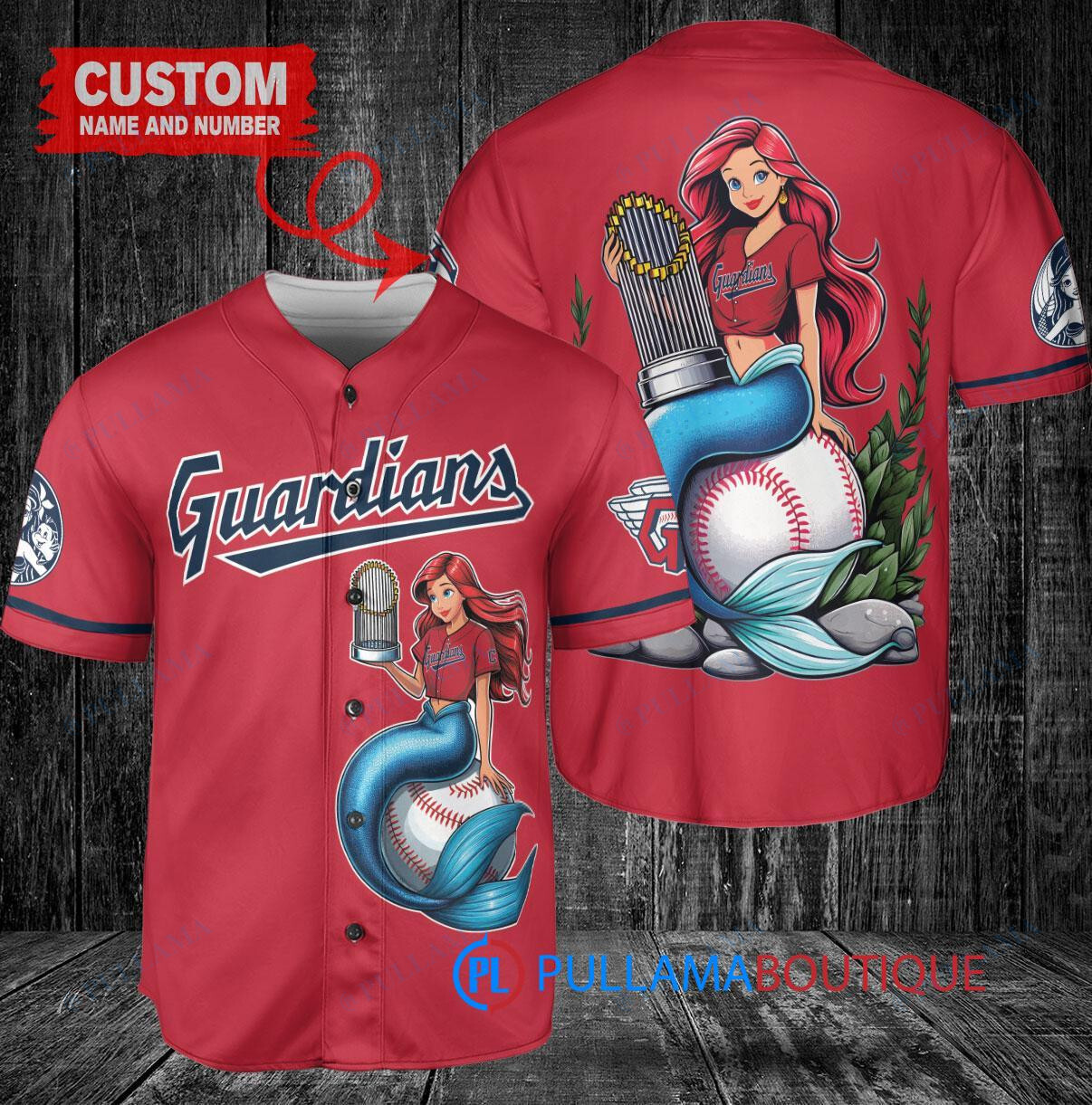 Pittsburgh Pirates x Ariel Mermaid with Trophy Custom Baseball Jersey Gray