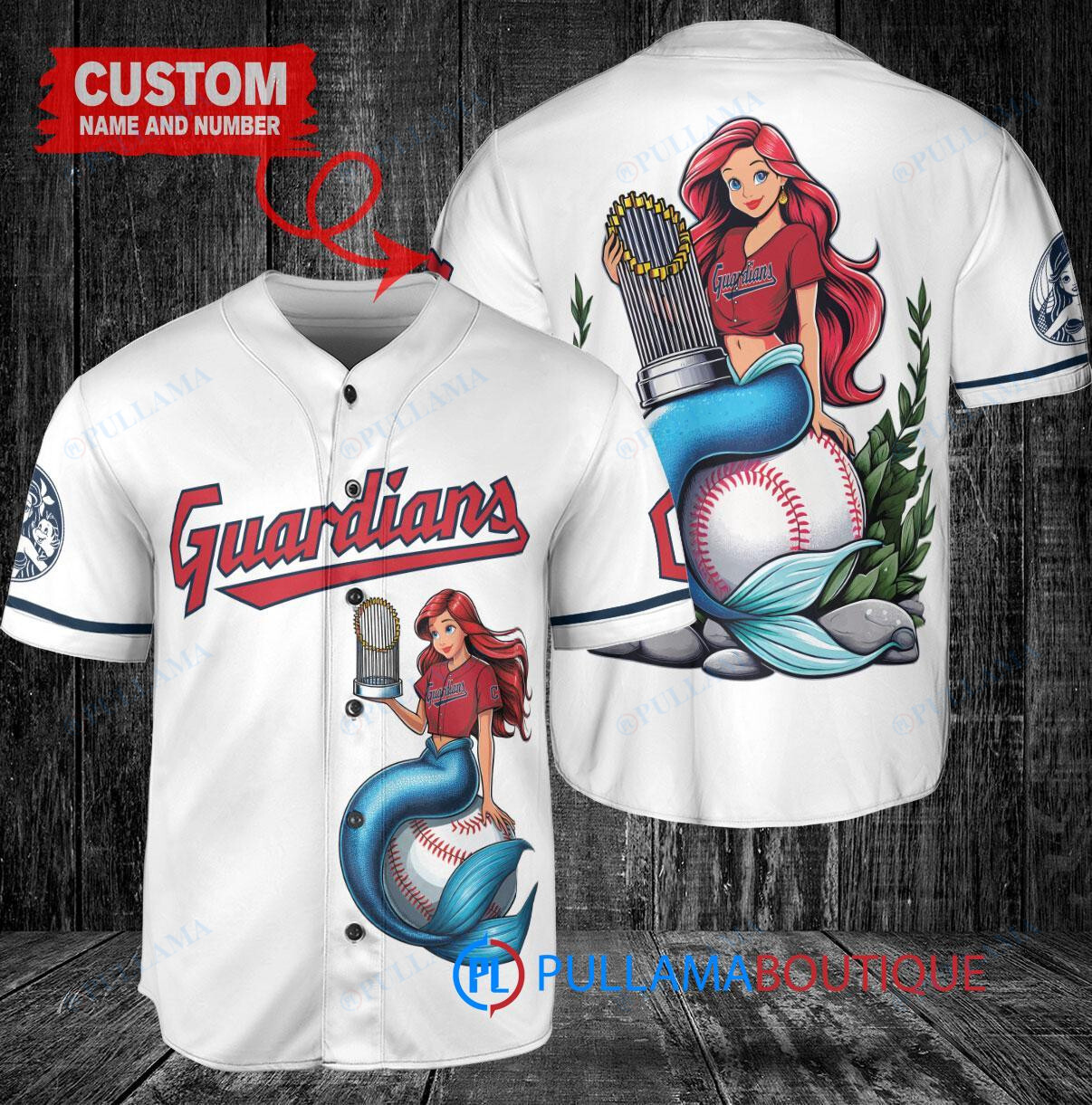 Cincinnati Reds x Ariel Mermaid with Trophy Custom Baseball Jersey Gray