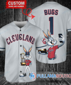 Cleveland Guardians x Bugs Bunny with Trophy Baseball Jersey Gray