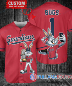 Cleveland Guardians x Bugs Bunny with Trophy Baseball Jersey Red