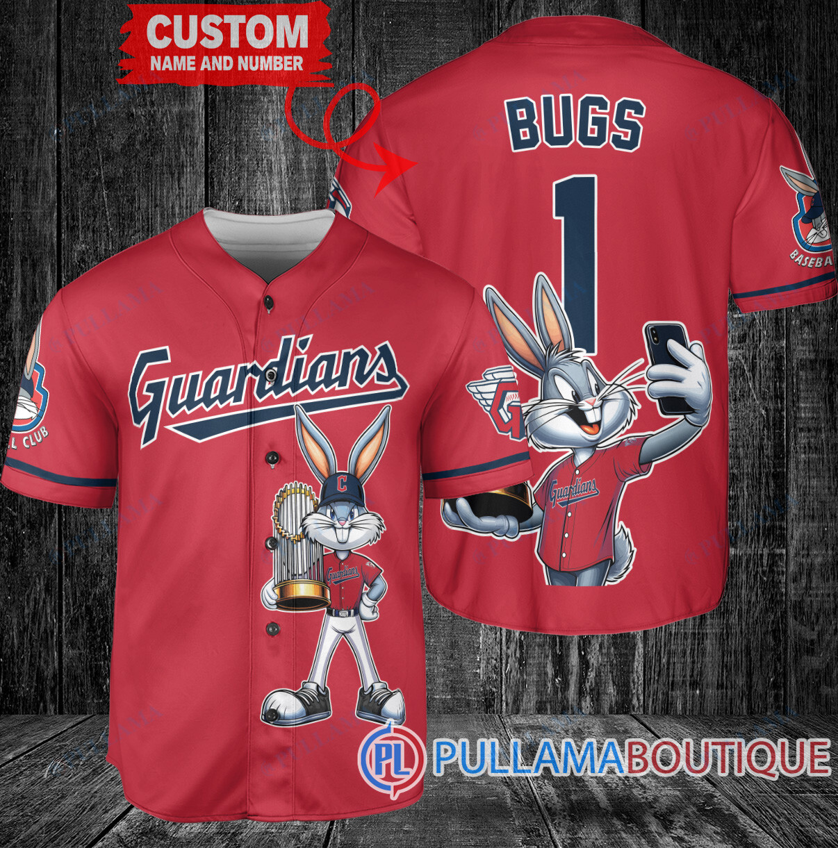 Cincinnati Reds x Bugs Bunny with Trophy Baseball Jersey Gray