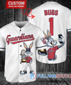 Cleveland Guardians x Bugs Bunny with Trophy Baseball Jersey White