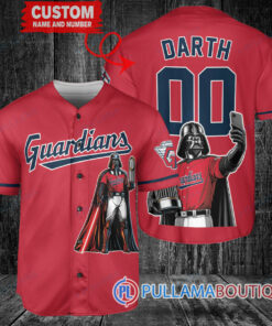 Cleveland Guardians x Darth Vader Star Wars with Trophy Baseball Jersey Red