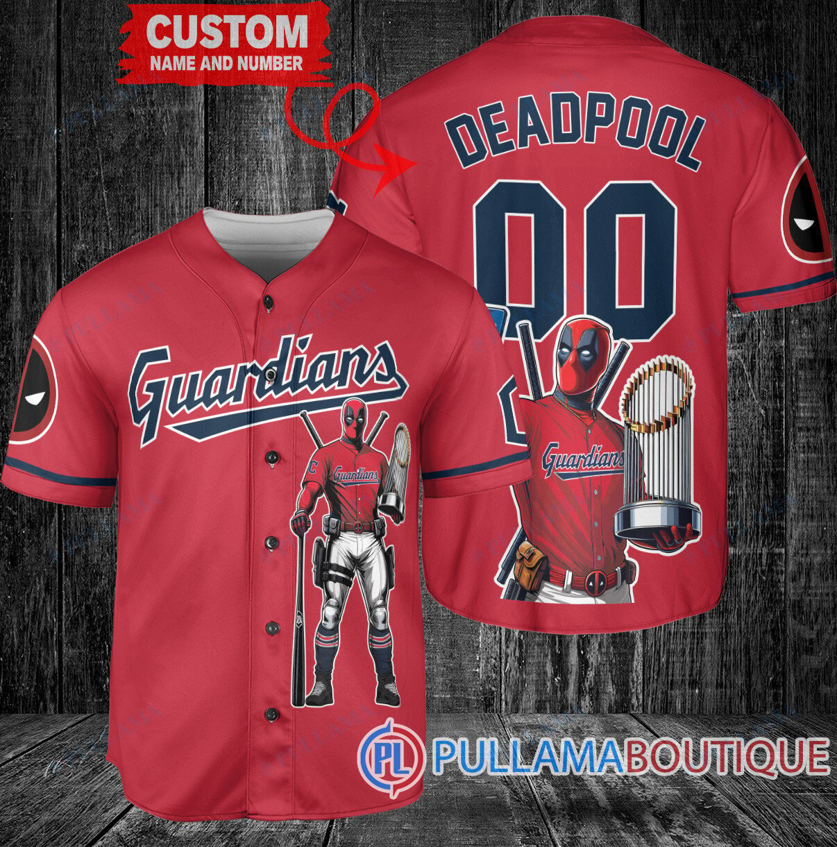 Minnesota Twins x Deadpool with Trophy Baseball Jersey White