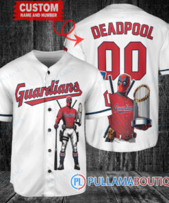 Cleveland Guardians x Deadpool with Trophy Baseball Jersey White