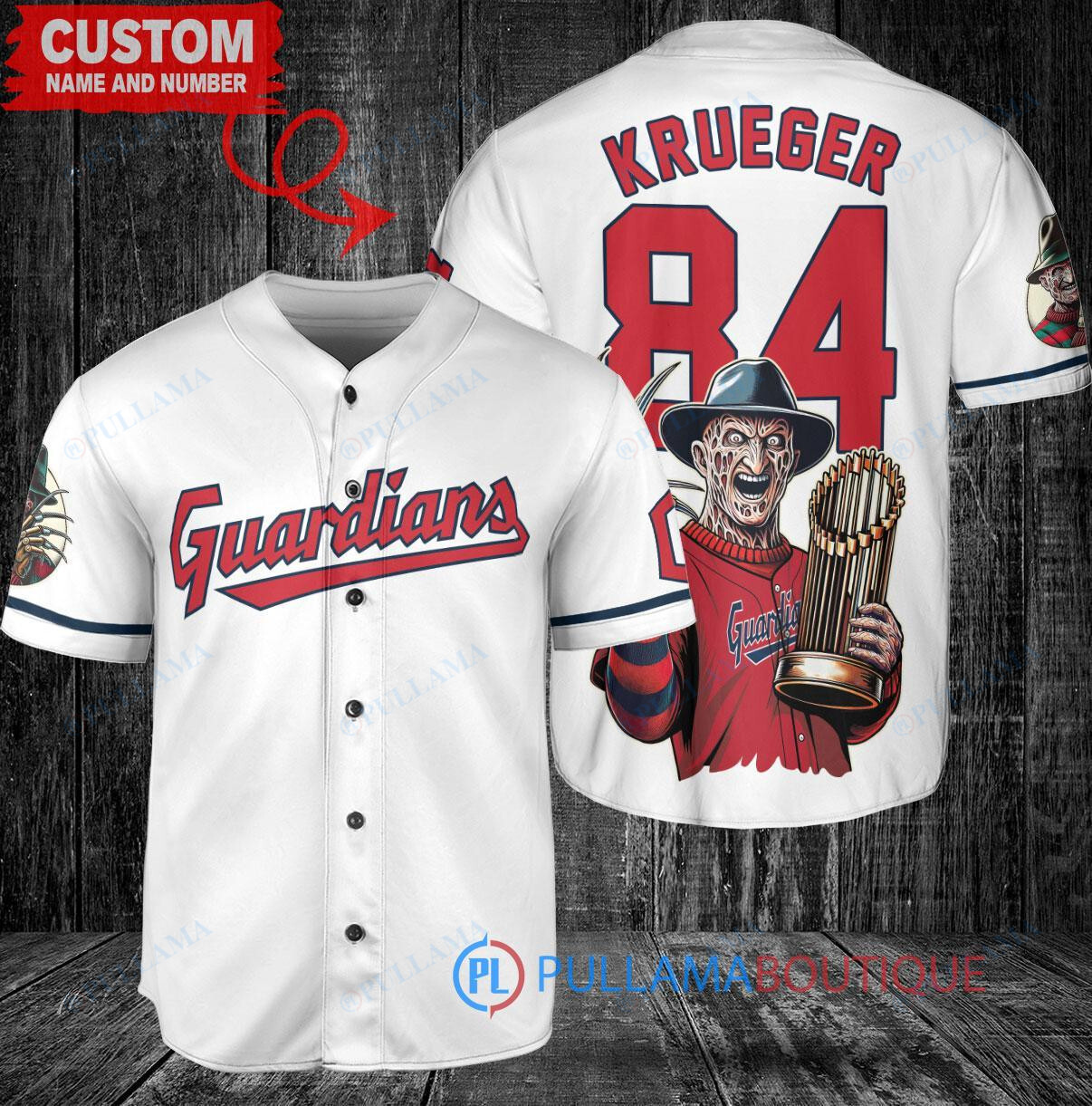 Tampa Bay Rays Freddy Krueger Halloween World Series Trophy Baseball Jersey White